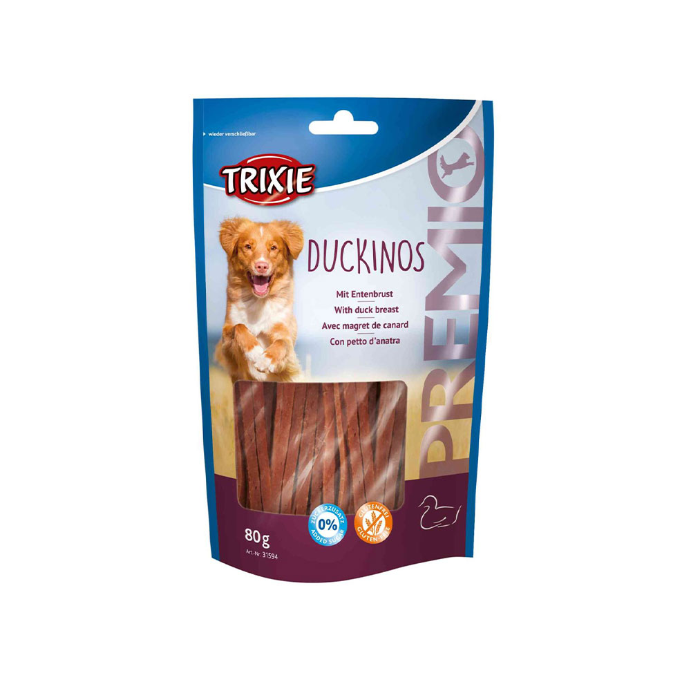 تشویقی سگ تریکسی با طعم گوشت سینه اردک Trixie PREMIO Duckinos وزن 80 گرم