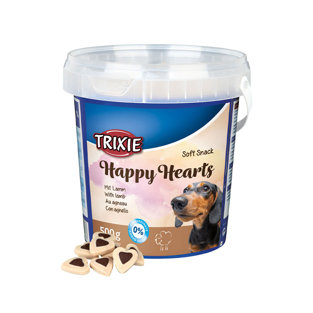 تشویقی سگ تریکسی مدل Soft Snack Happy Hearts با طعم بره وزن 500 گرم