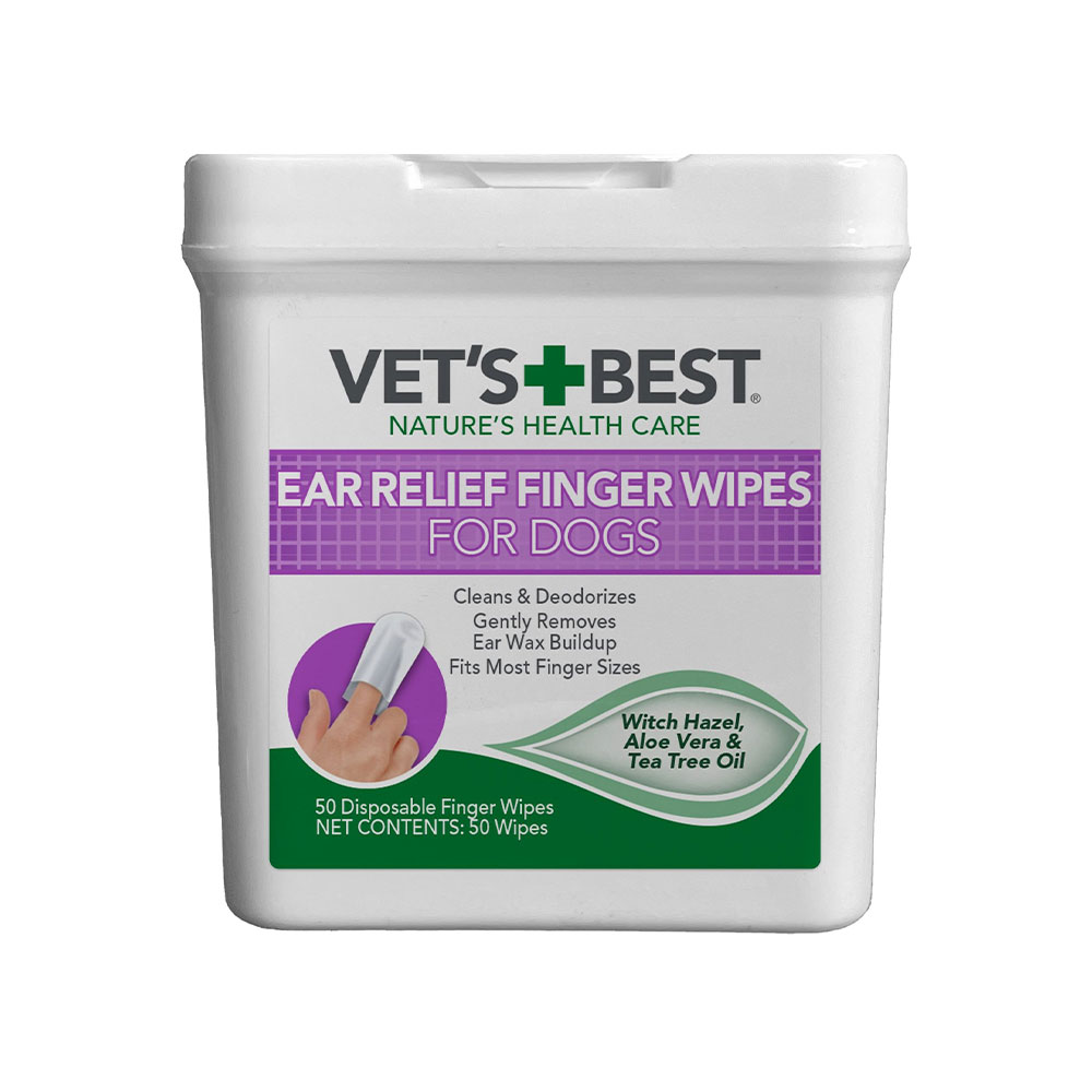 پد انگشتی Vets Best تمیز کننده ی گوش سطلی Vet's Best Ear Relief Finger Dog Wipes