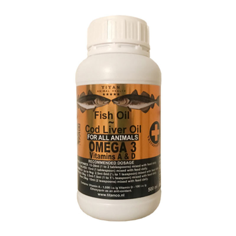 روغن کبد ماهی تیتان مناسب سگ و گربه 500 میلی‌لیتر Titan Fish Liver Oil