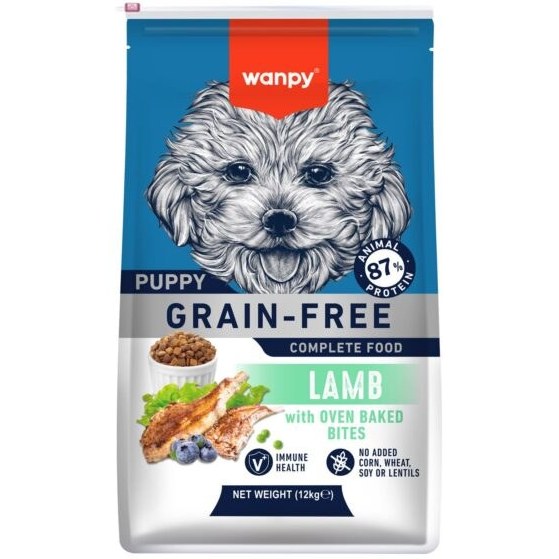 غذای خشک توله سگ ونپی بدون غلات با طعم گوشت بره Wanpy Grain Free Complete Food Puppy Lamb Recipe