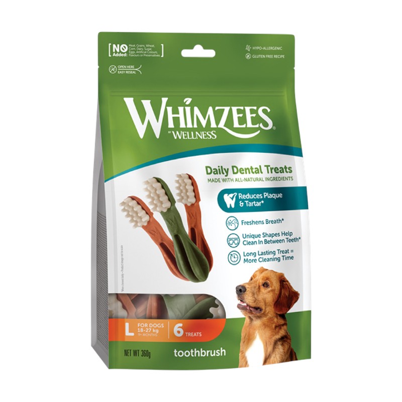تشویقی دنتال مسواکی ویمزیس سایز لارج 6 عدد Whimzees Daily Dental Toothbrush for Large Dogs