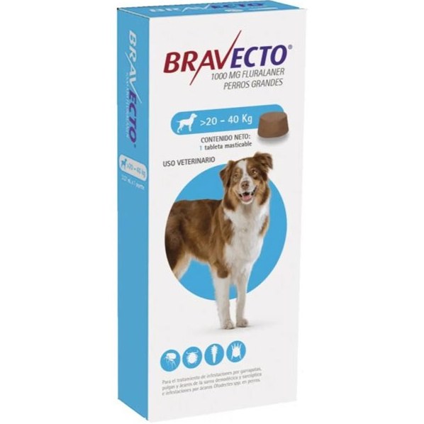 قرص ضد کک و کنه سگ براوکتو مدل BRAVECTO Chewable Tablets for Toy Dog 20kg-40kg