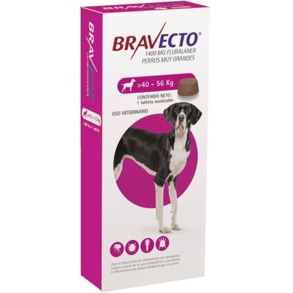 قرص ضد کک و کنه سگ براوکتو مدل BRAVECTO Chewable Tablets for Toy Dog 40kg-56kg